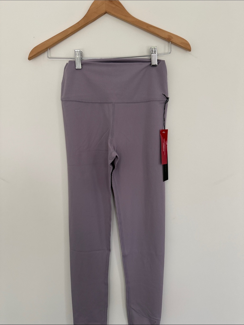 Carbon38 Ribbed High-Rise Lavender Leggings